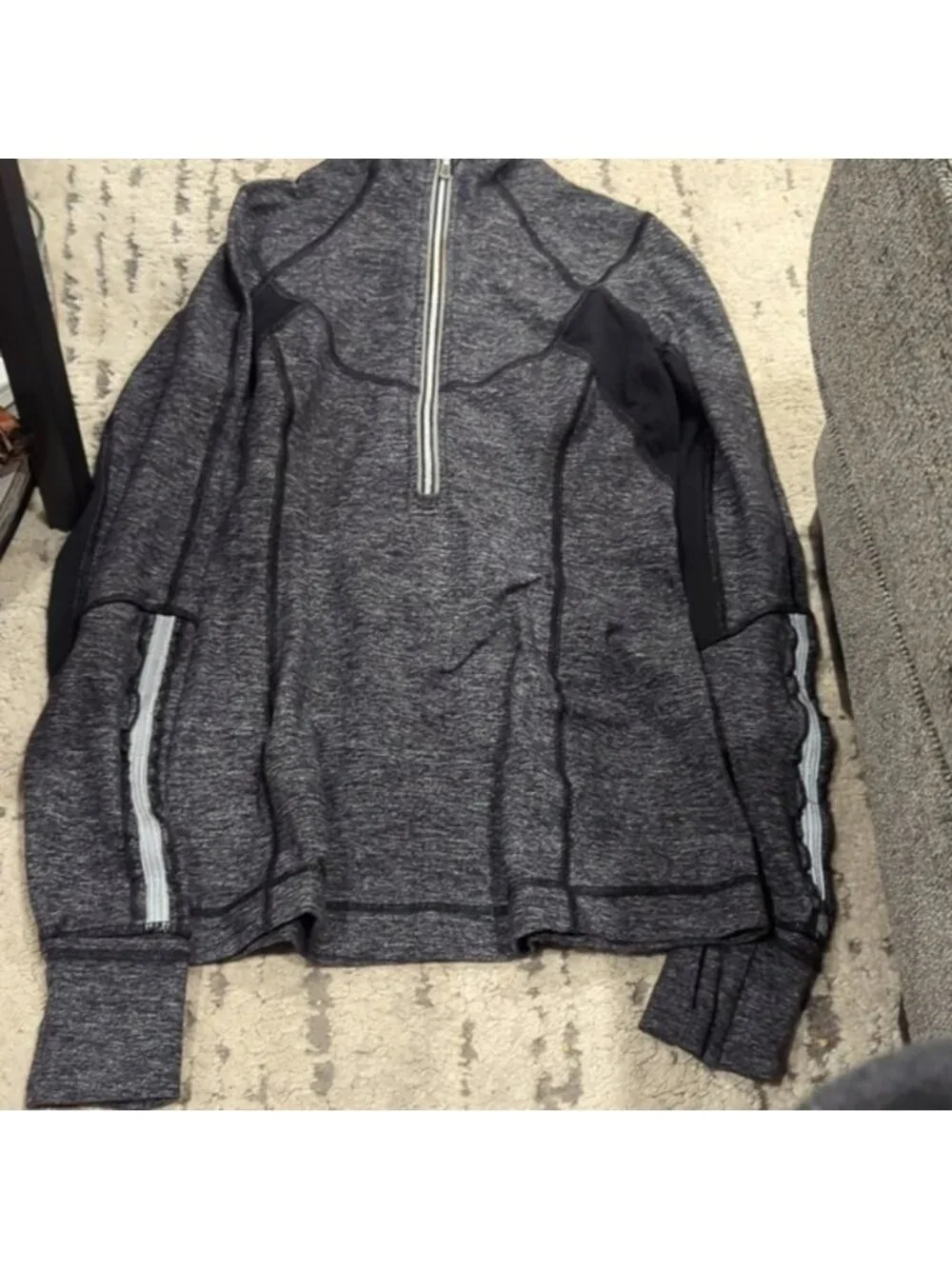 Lululemon Run: Dash Half Zip Reflective Pullover Heathered Coal